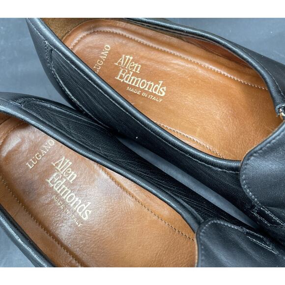 Allen Edmonds Lugano Italian Loafers Black Leather Mens Size 10 Fast Ship main image 11